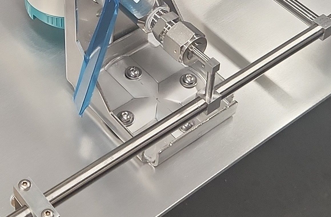 A close up of a metal object on a table