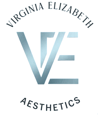 Logo for Virginia Elizabeth Aesthetics featuring a stylized silver
