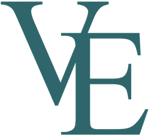 Logo for Virginia Elizabeth Aesthetics featuring a stylized silver