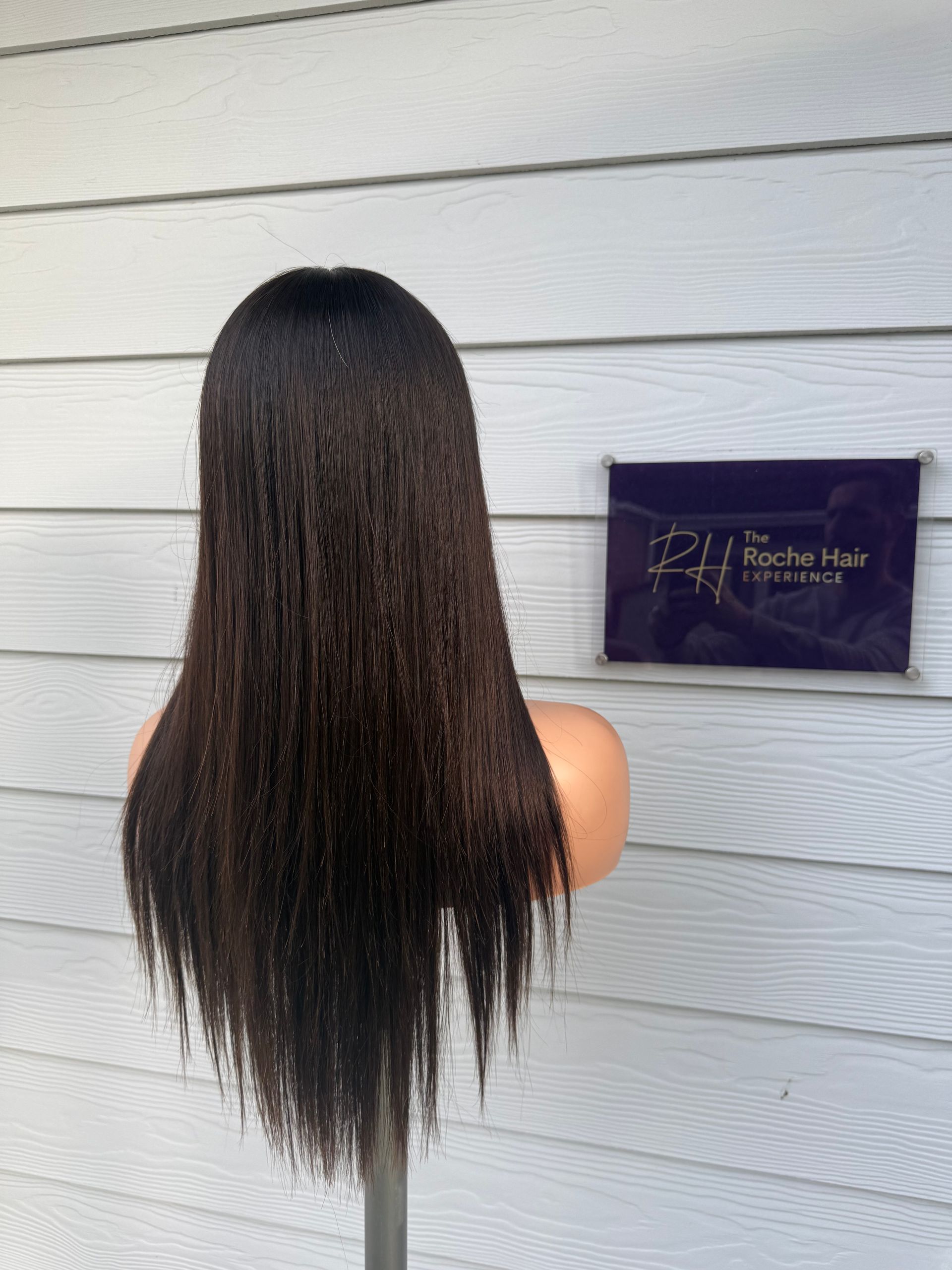 Extra Long Straight Brunette Human Hair Wig