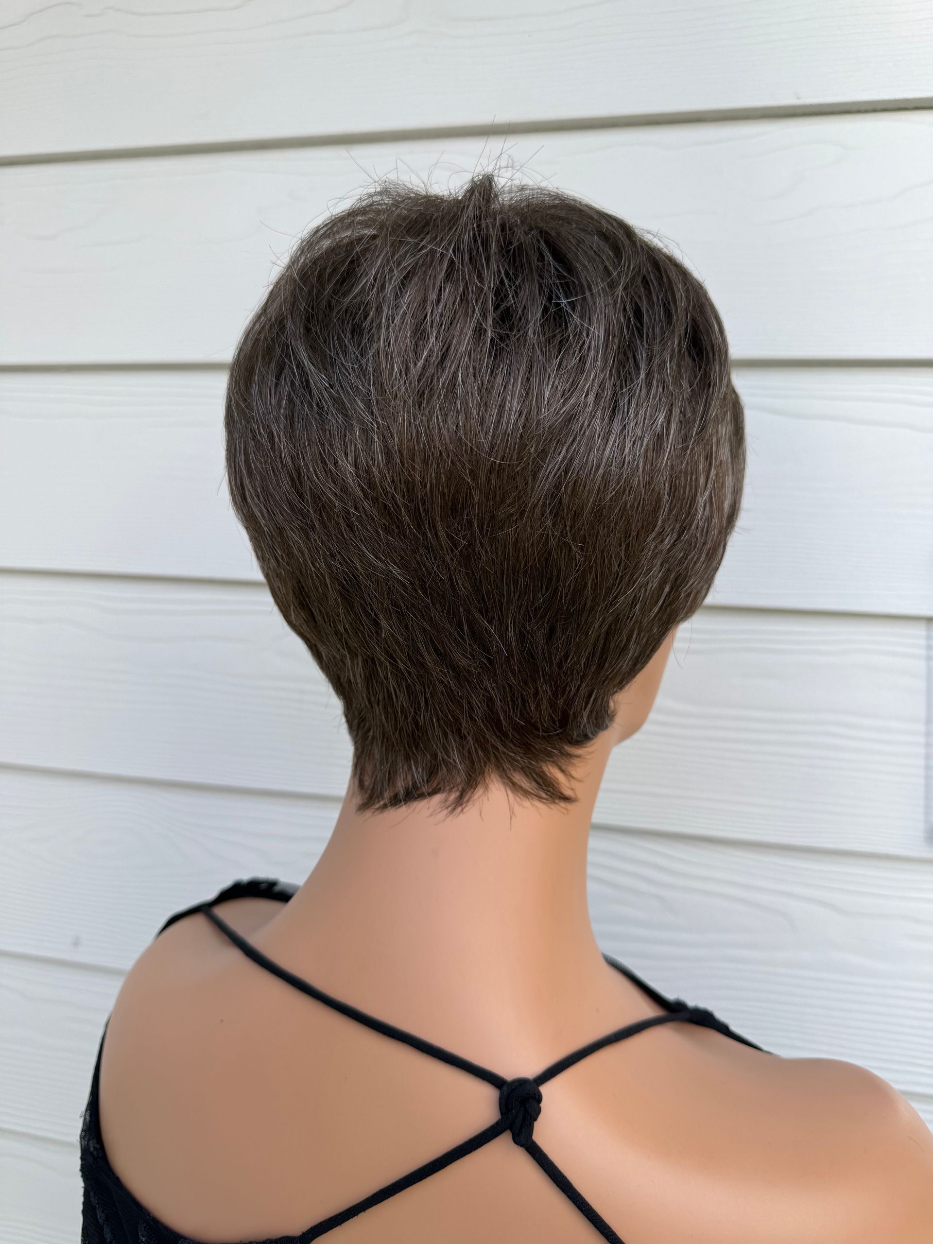 Short Brunette Crop Fibre Wig