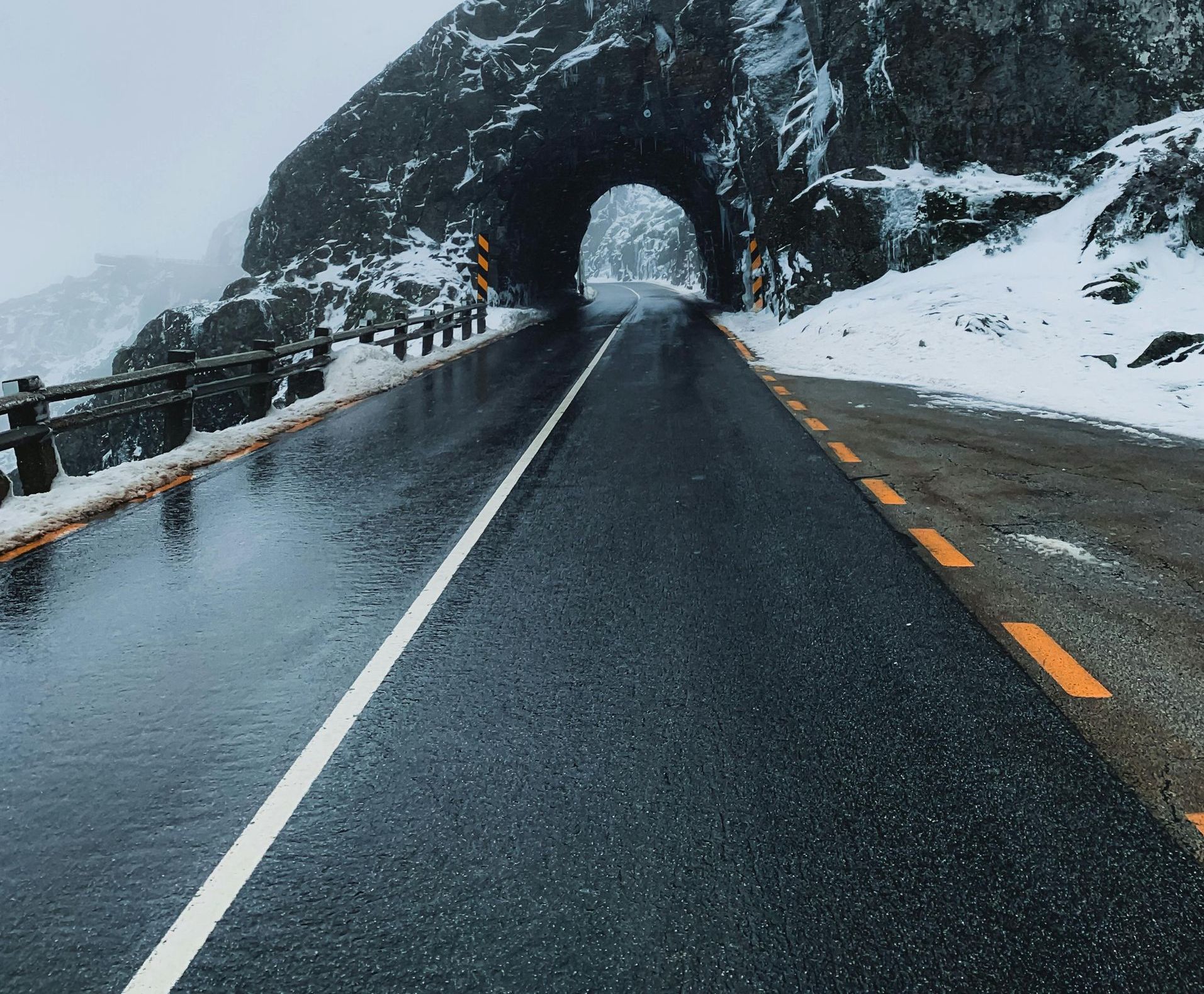 A road with a tunnel in the middle of it