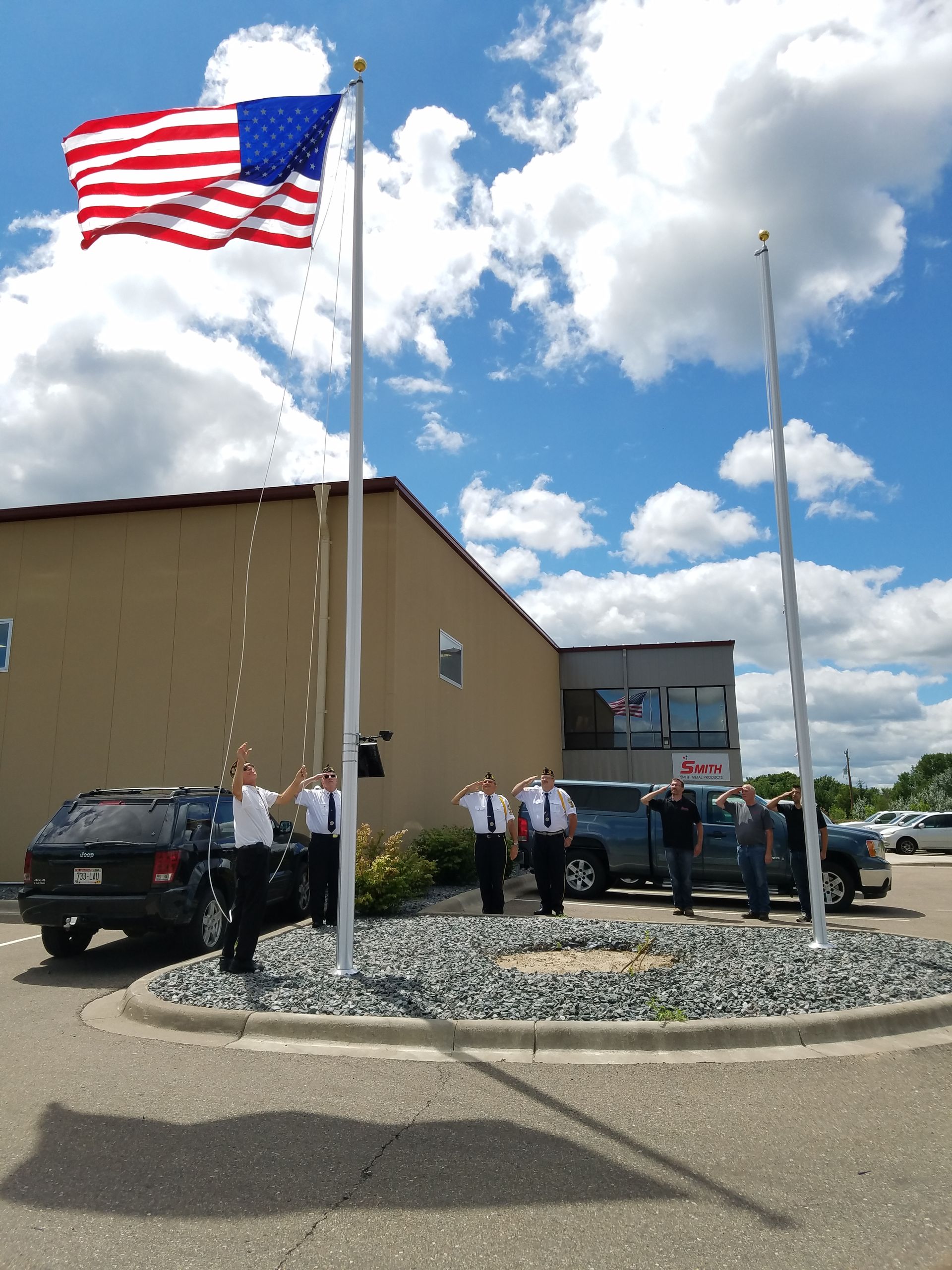 Raising the American Flag