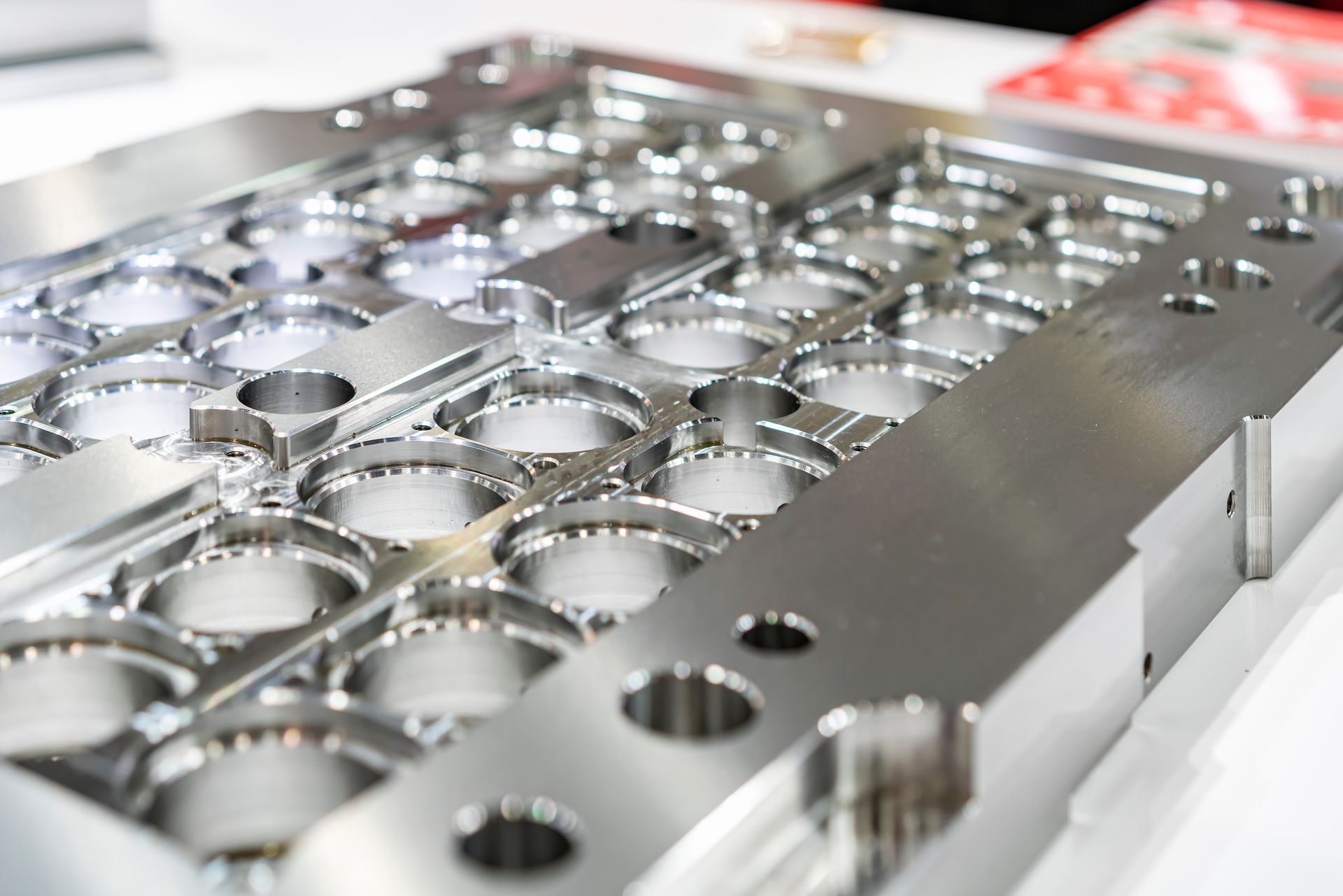 An injection molding tool. An injection molding tool.