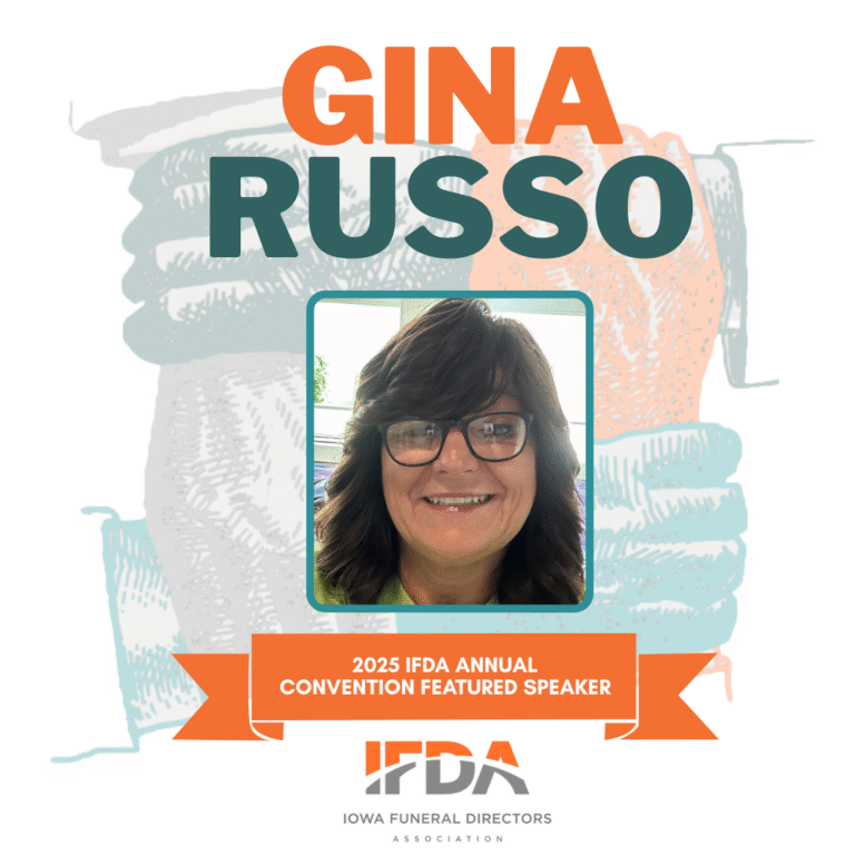 Portrait of Gina Russo, 2025 FDA Annual Convention featured speaker, with FDA logo and orange banner