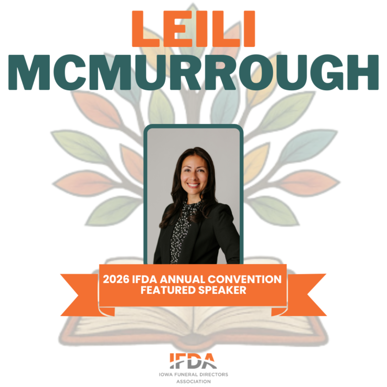 Leili McMurrough portrait for IFDA Annual Convention featured speaker, with orange and teal floral design
