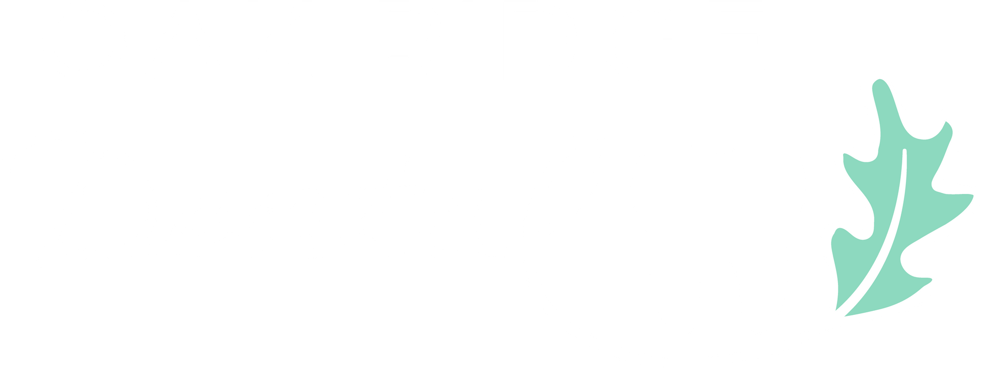 The logo for oak ridge dental shows a tooth and a leaf.