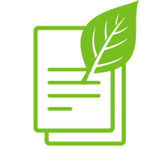 Green document with leaf icon