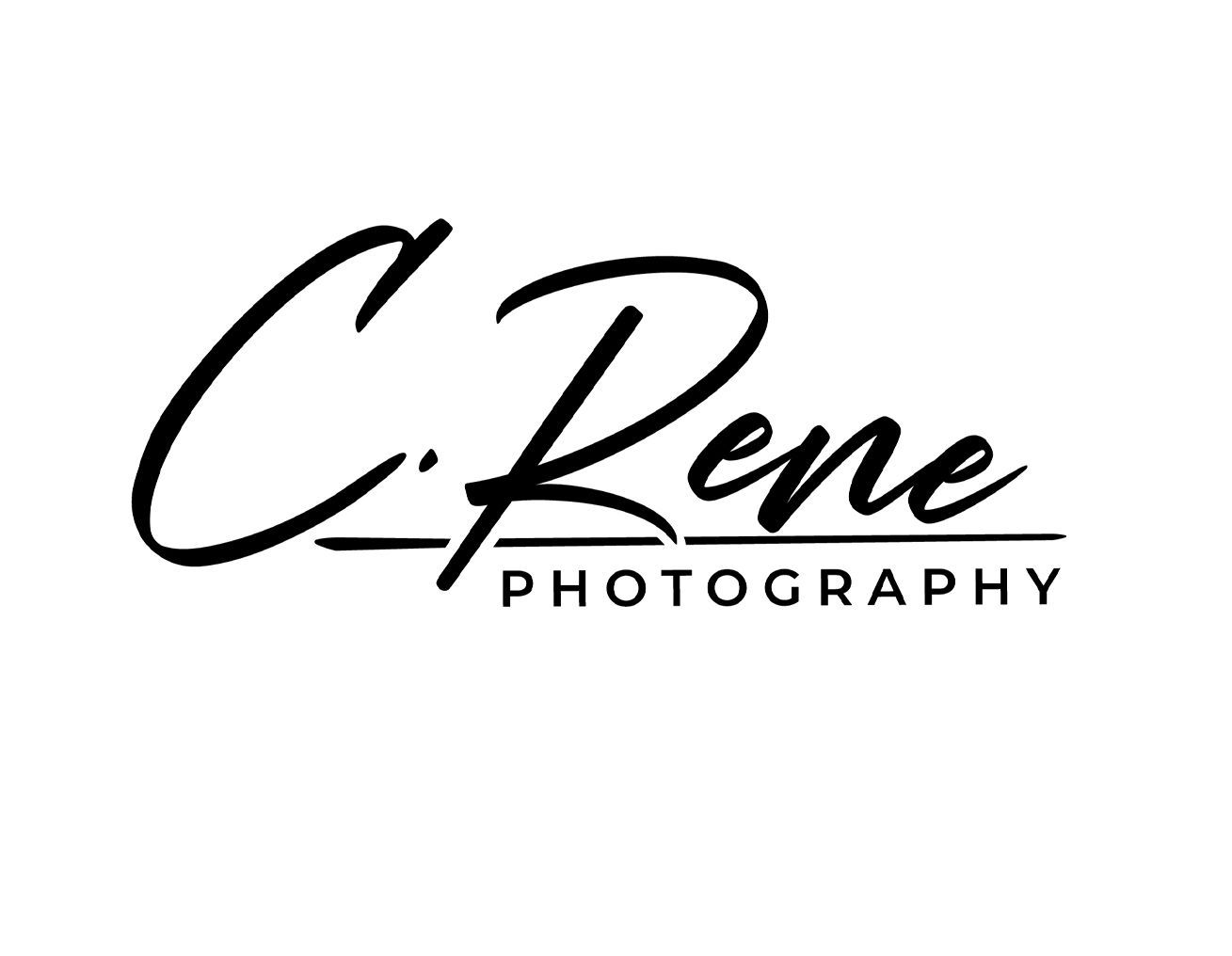 A black and white logo for a photography company.