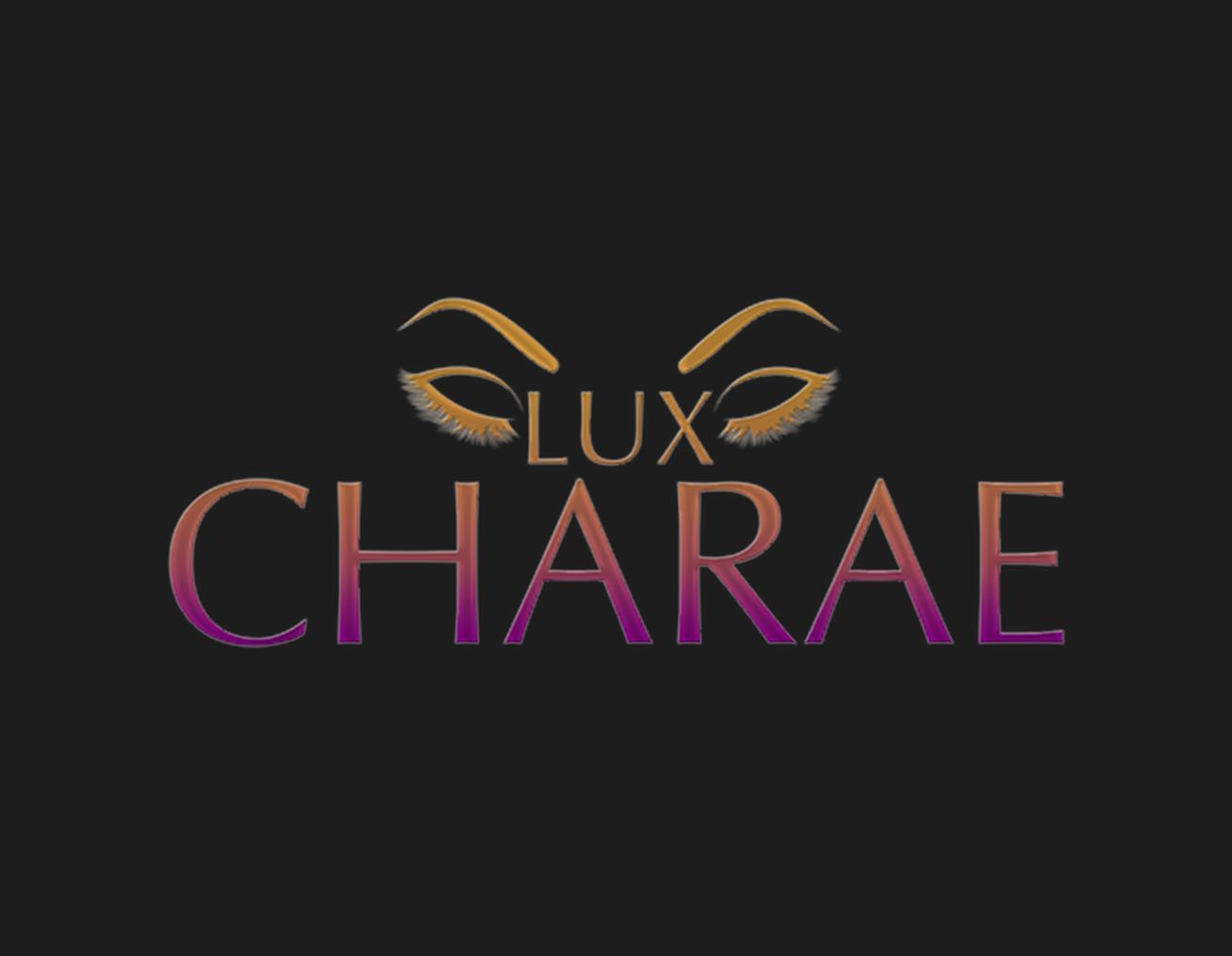 A logo for lux charae with a black background