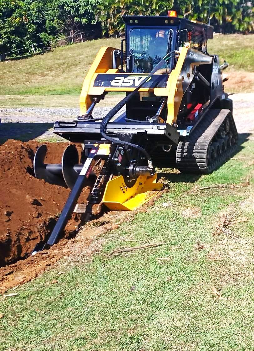 Trenching for underground power installation