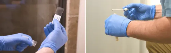 “Indoor air quality and mold testing equipment used in a Texas mold assessment.”