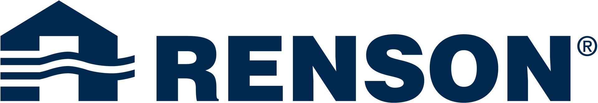 Benson logo in dark blue with stylized house icon and wordmark on white background