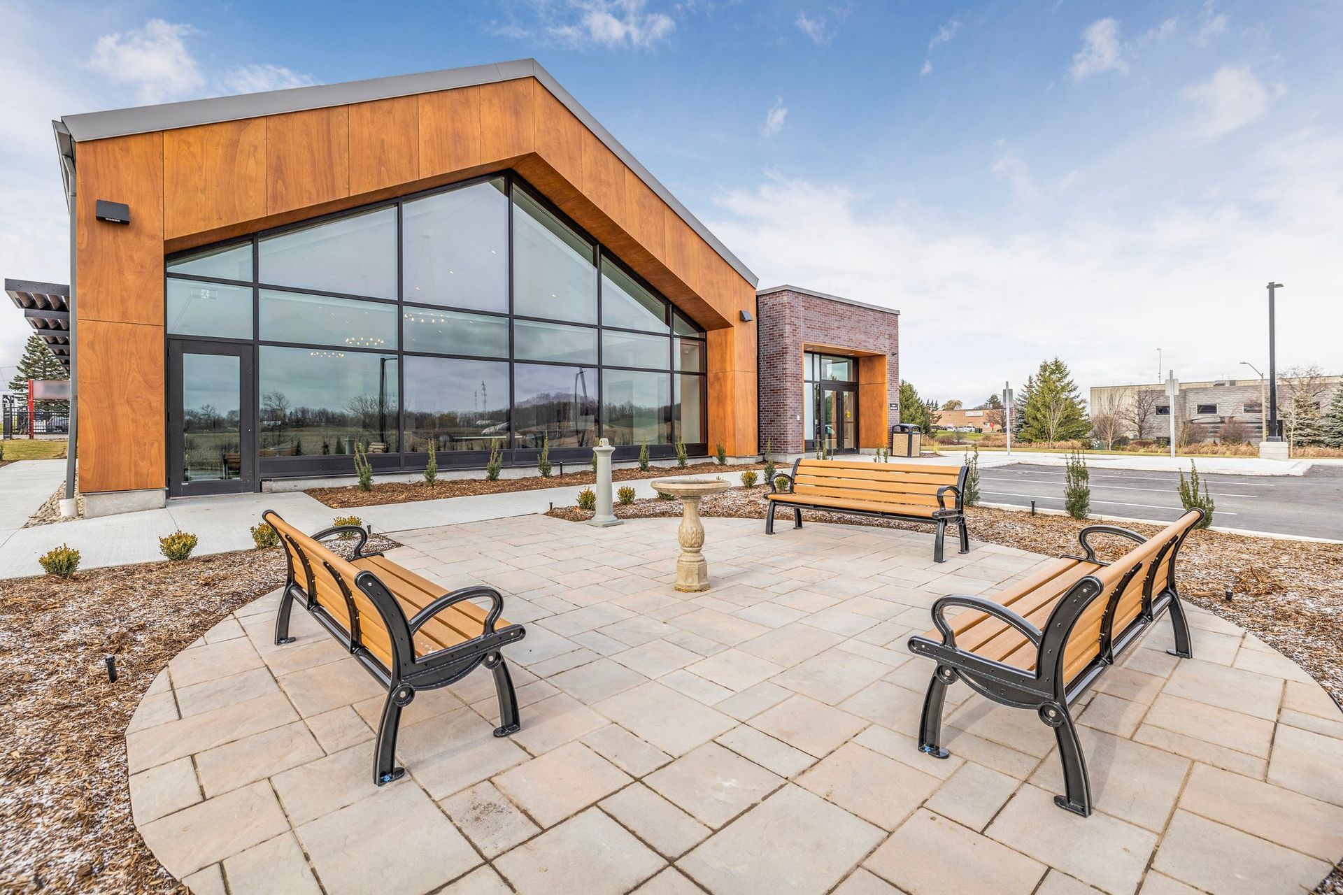 image of sensible choice crematorium outside seating area