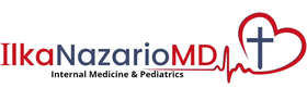 A logo for ilka nazario md internal medicine and pediatrics