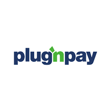 Pluginpay logo in blue and green text on a white background