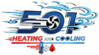5s Heating and Cooling logo with blue swoosh and red text on white background