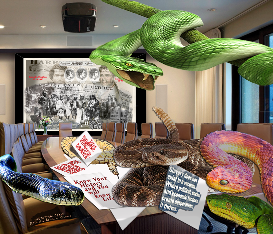 The Snake Edged Table - Digital Art Work by Sheila Giles 