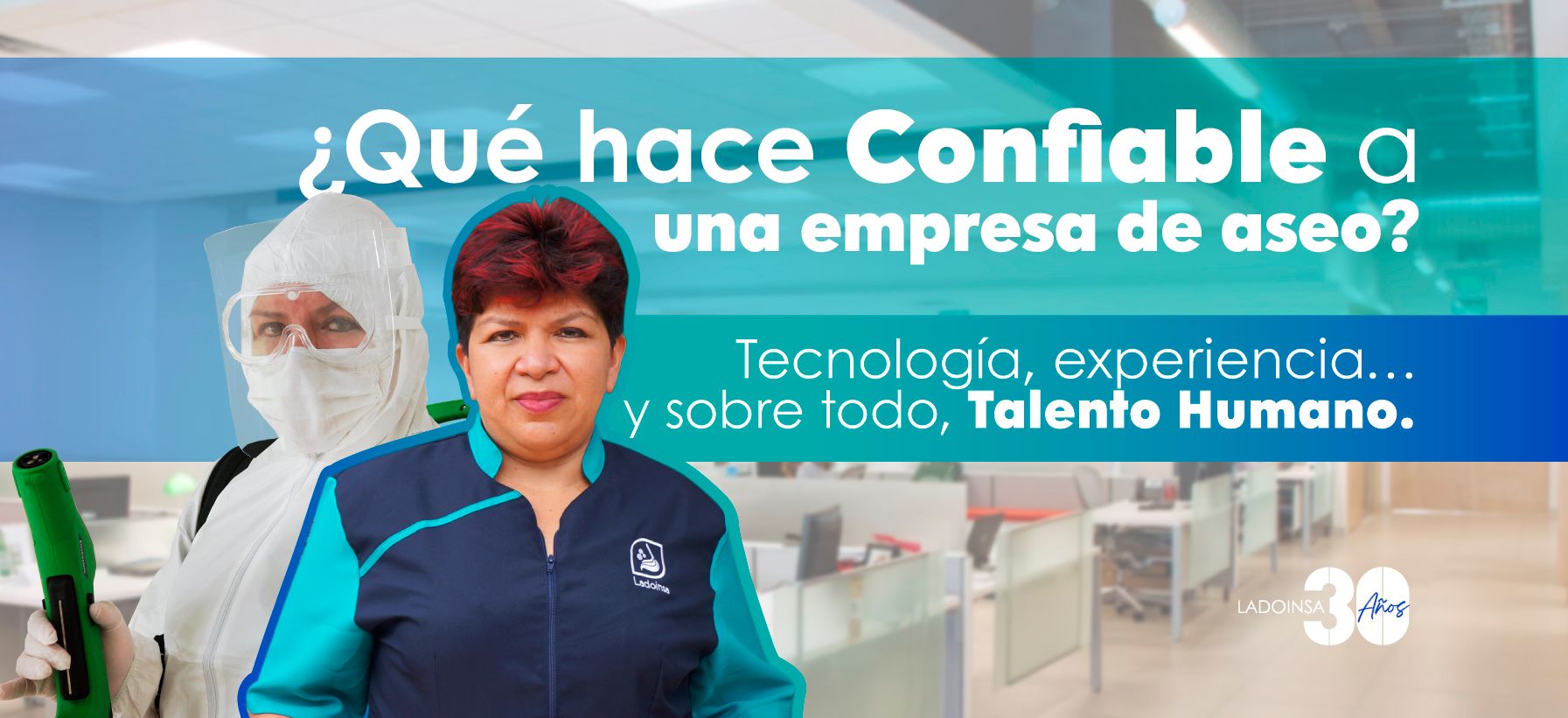 Mujer, profesional de limpieza ladoinsa