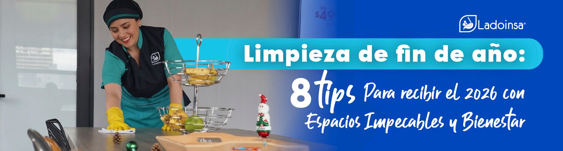 Limpieza de mesa de navidad