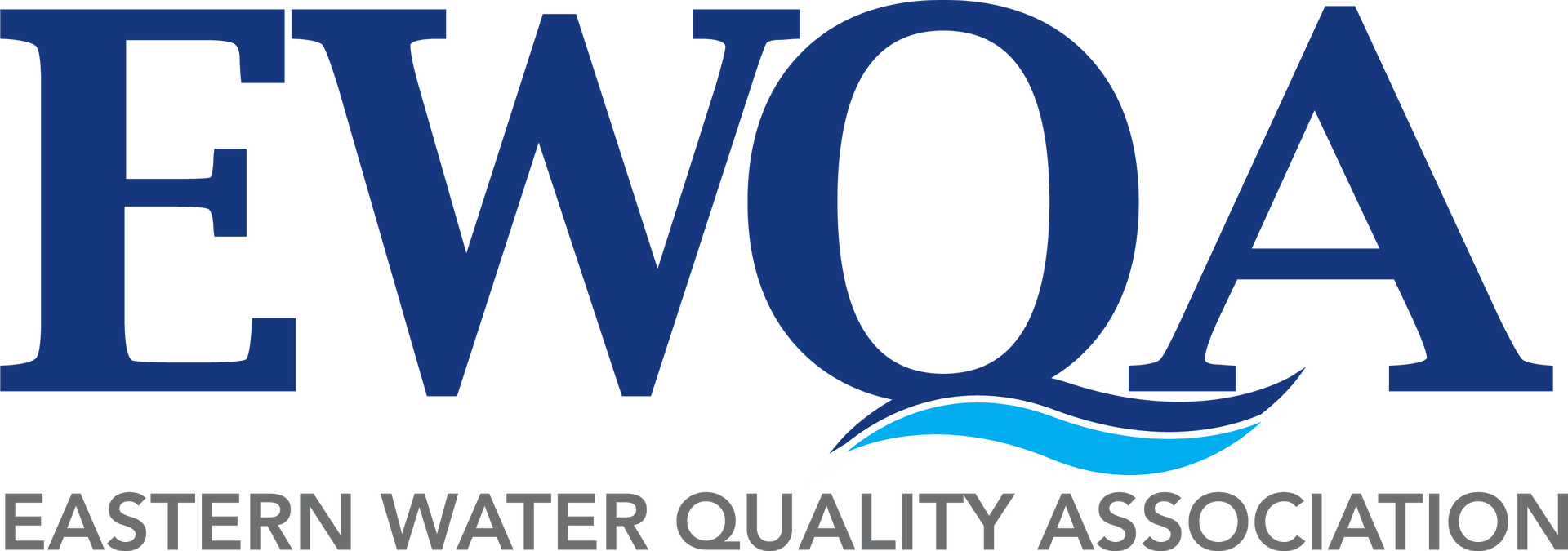 EWOA logo with blue letters, a wave beneath, and