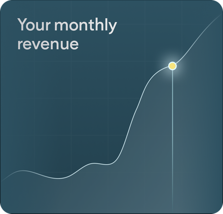 A graph with the words your monthly revenue on it