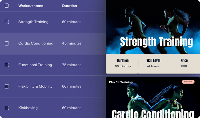 A website for strength training and cardio conditioning