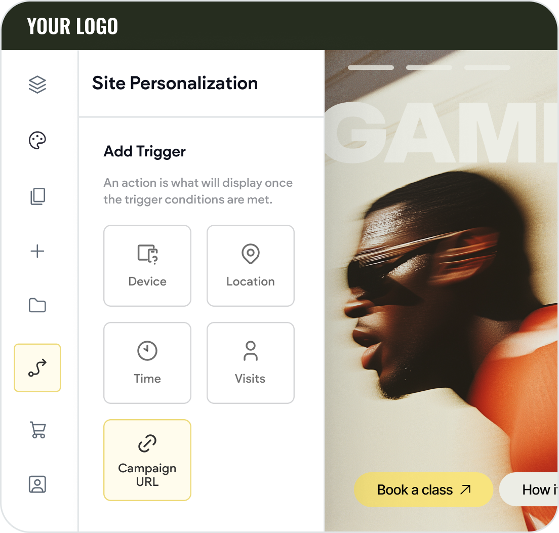 A screenshot of a website showing a man wearing sunglasses