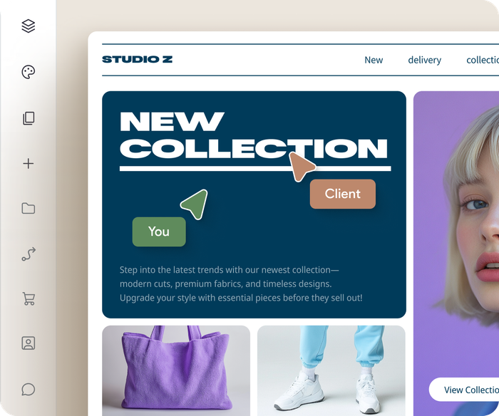 A screenshot of a new collection advertisement on a website.