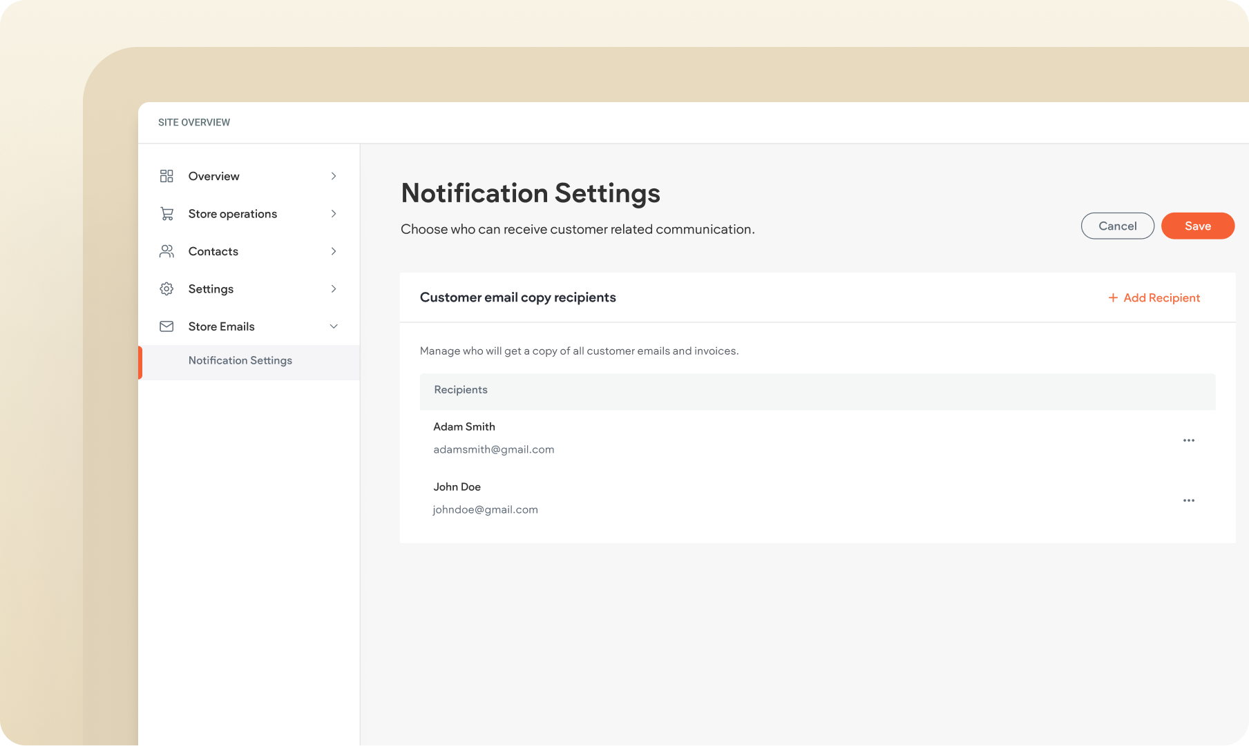 A screenshot of a notification settings page on a computer screen.