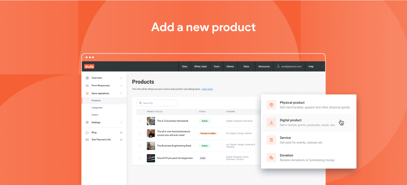 A screenshot of a website that says `` add a new product ''.