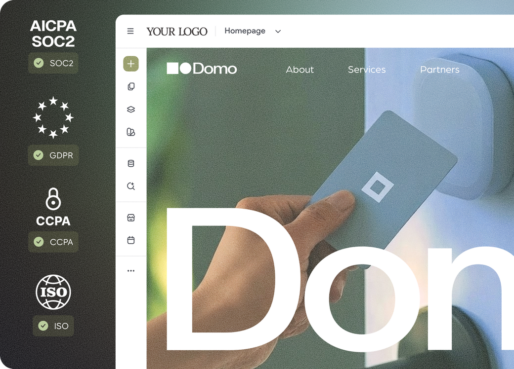 A screenshot of a smart homes website with a door handle