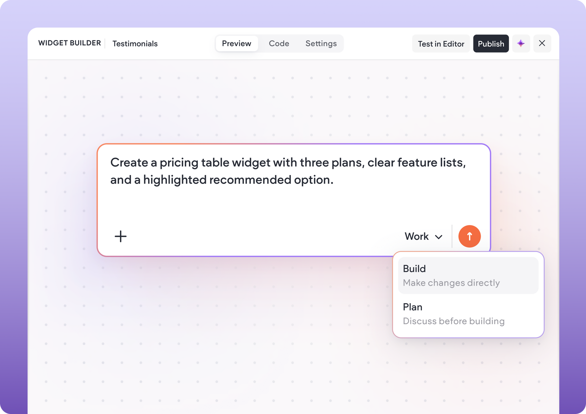 Whiteboard app with a sticky note prompt and a dropdown menu open for text style options