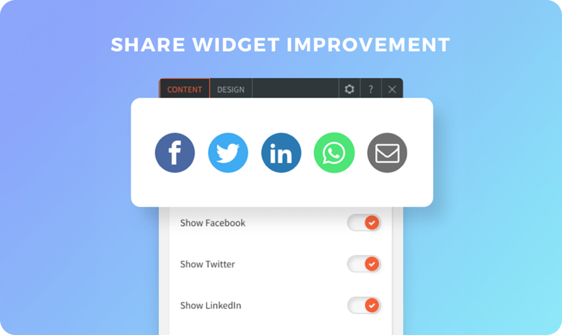 Share Widget - Choose the Icons to present