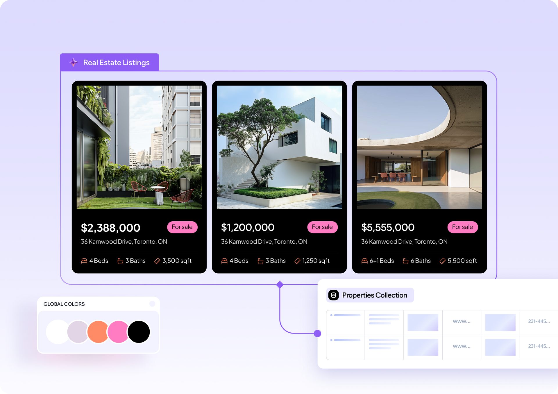 Voorbeeld van een aangepaste widget in de editor