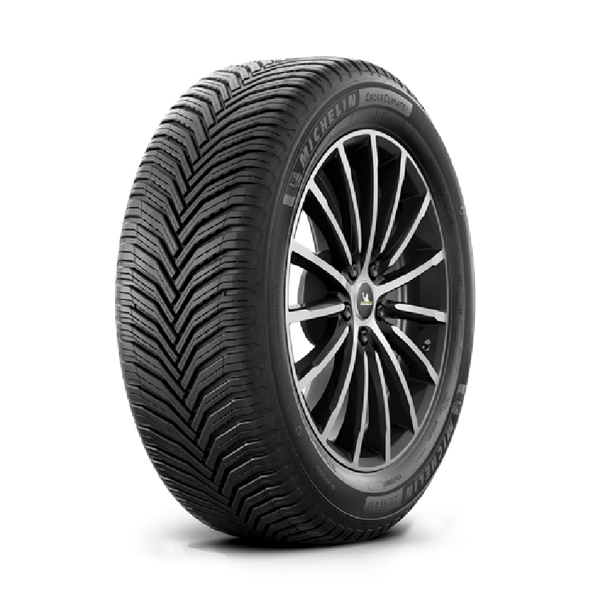 a michelin tire with a black rim on a white background