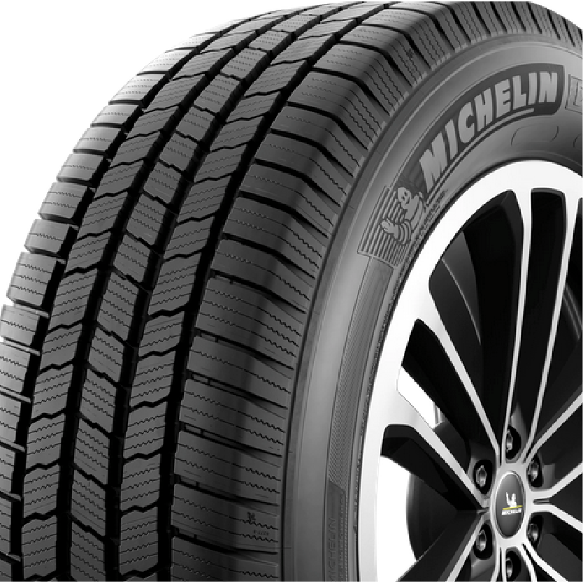 a michelin tire is shown on a white background