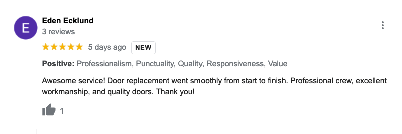 A screenshot of a review from eden edward on google.
