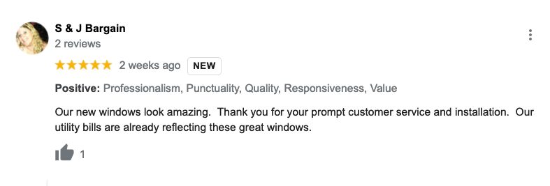 A screenshot of a google review for s & j bargains.
