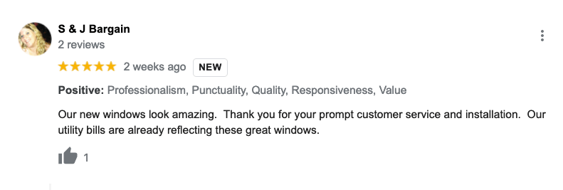 A screenshot of a customer 's review on a google review page.