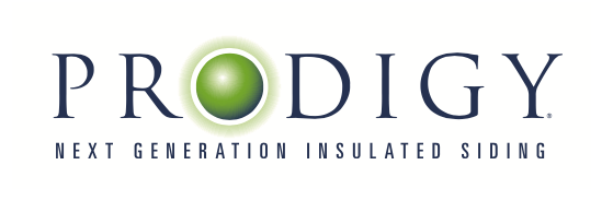 A logo for prodigy next generation insulated siding