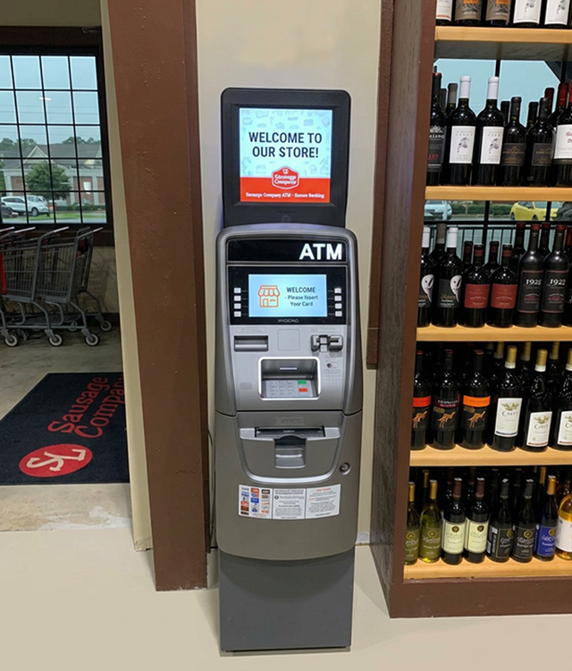 Retail ATM inside a Wentzville, Missouri liquor store installed through BFC Enterprises' free, turn-key ATM placement program.