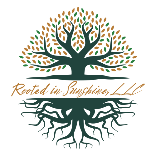 Logo: Tree with roots and leaves in green and brown, text