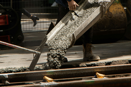 Concrete being poured.