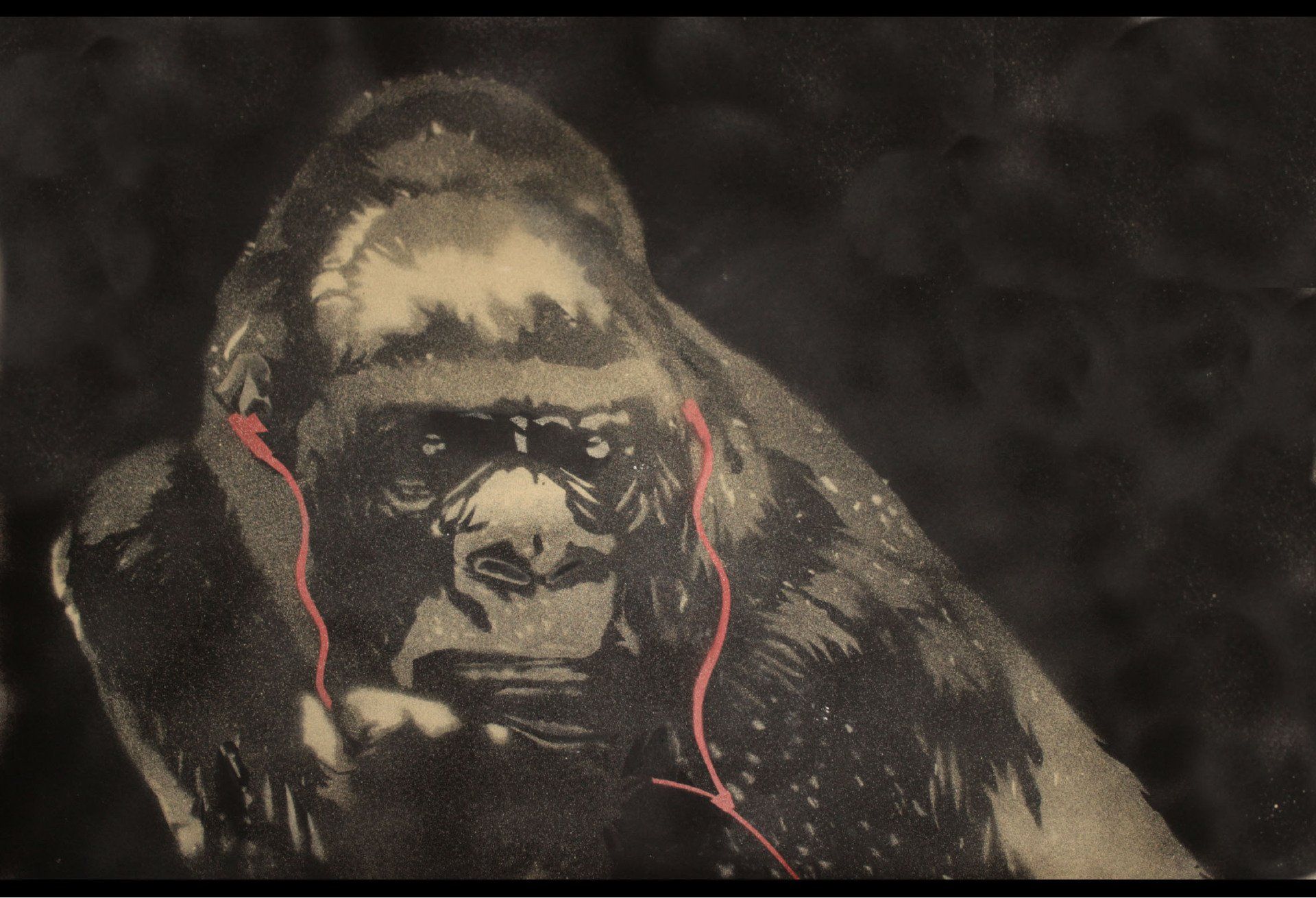 Urban Pop art by Sly. Gorilla in the groove.