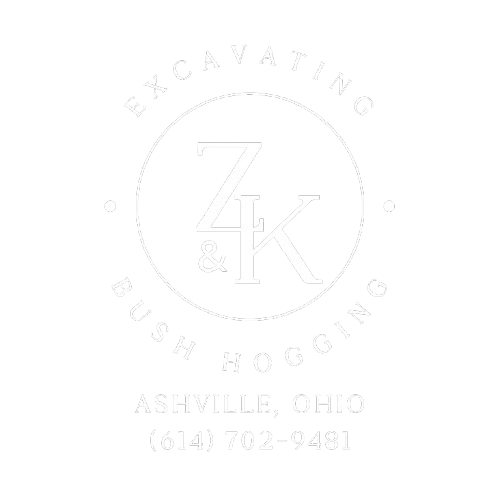 White logo: Z & K inside a circle, 