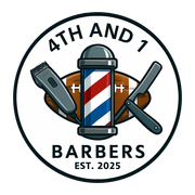 Logo for Narcos Menz Grooming: black and red barber tools overlayed on bold text.