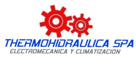 Logotipo con dos engranajes rojos sobre texto azul 