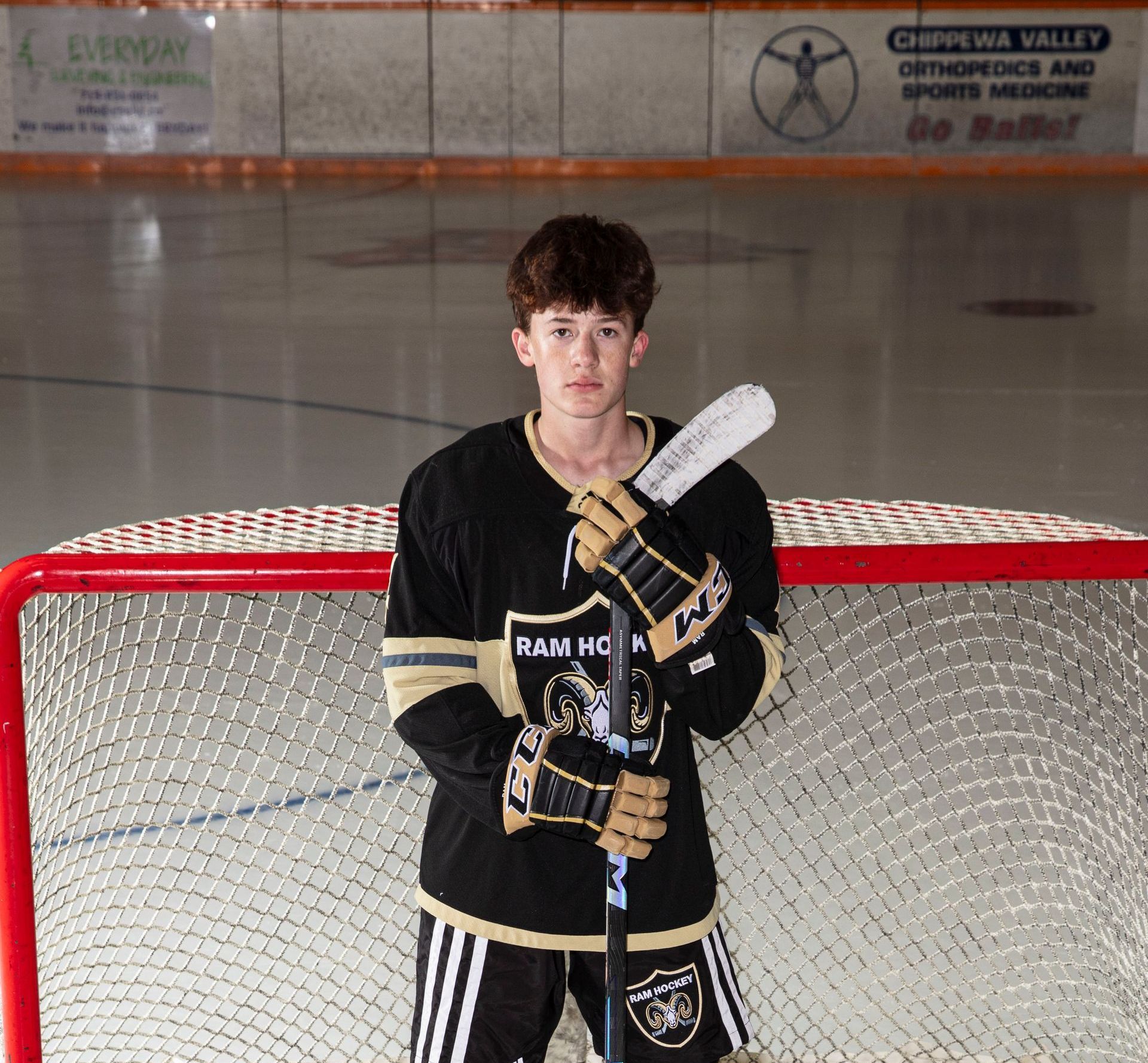 Local youth hockey player