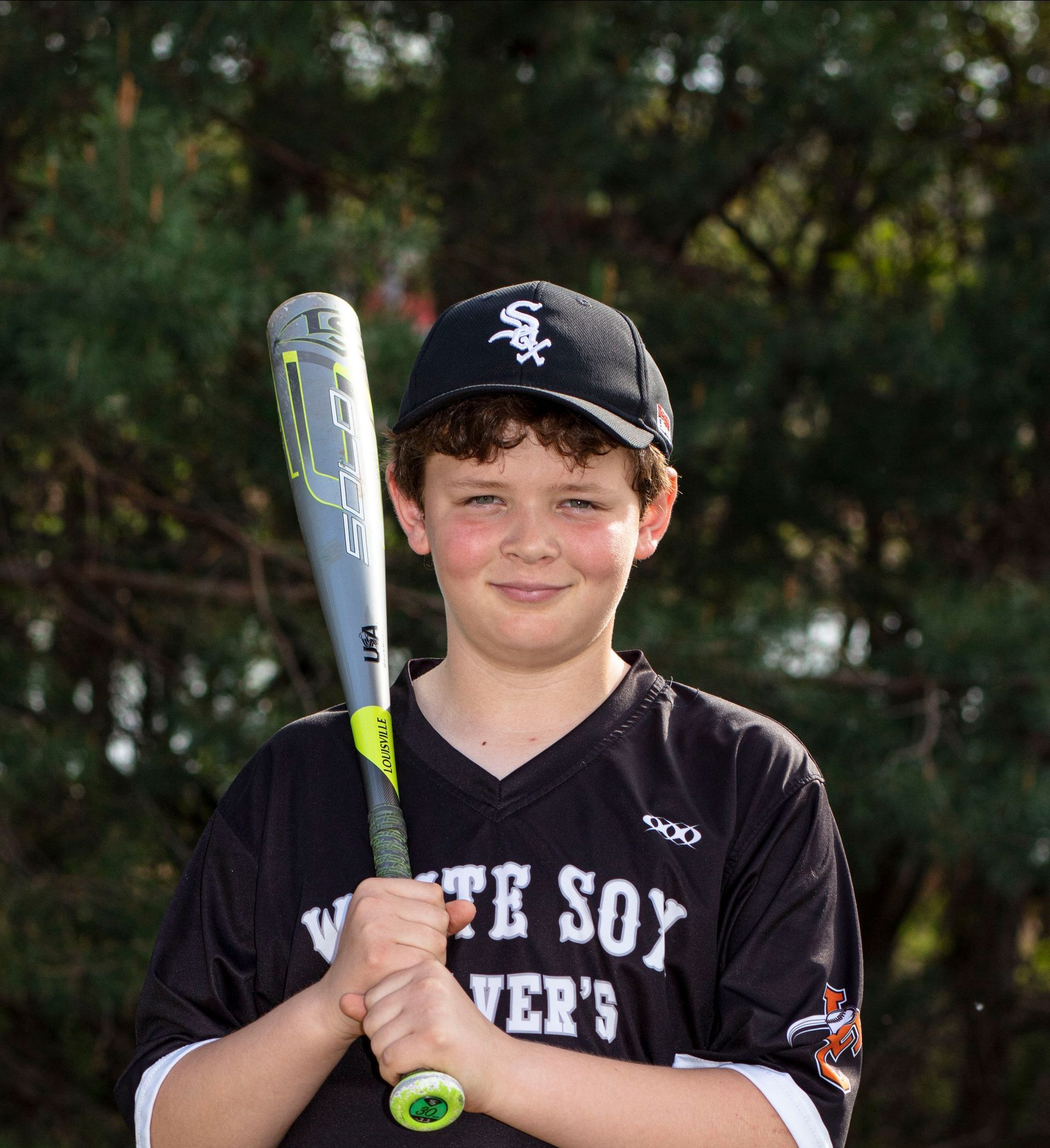 Youth baseball player portrait
